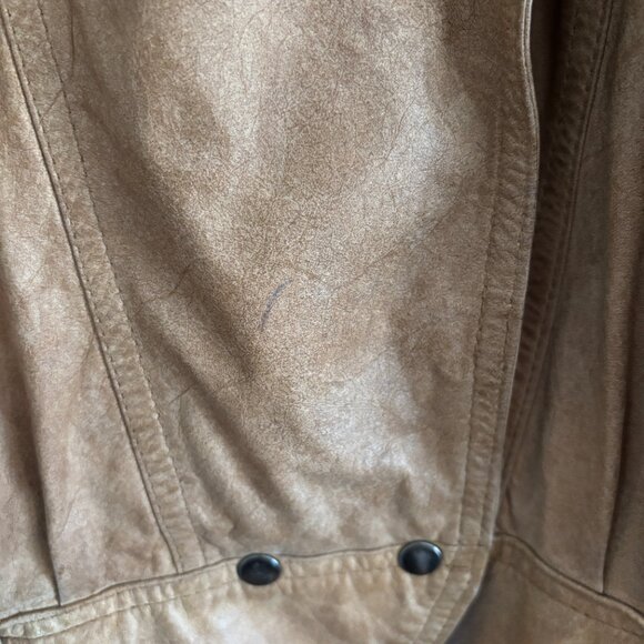 Vintage 80s Brown Paper bag Leather Jacket - Picture 7 of 14